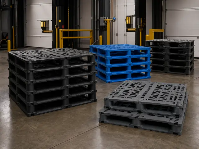 48x40 plastic pallets in multiple industrial designs
