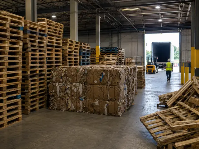 Wood pallets sorted for reuse and material recovery