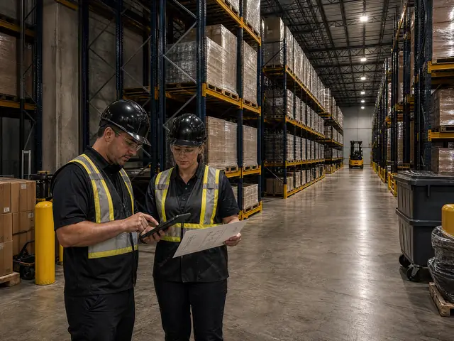 Operations professionals evaluating a warehouse facility